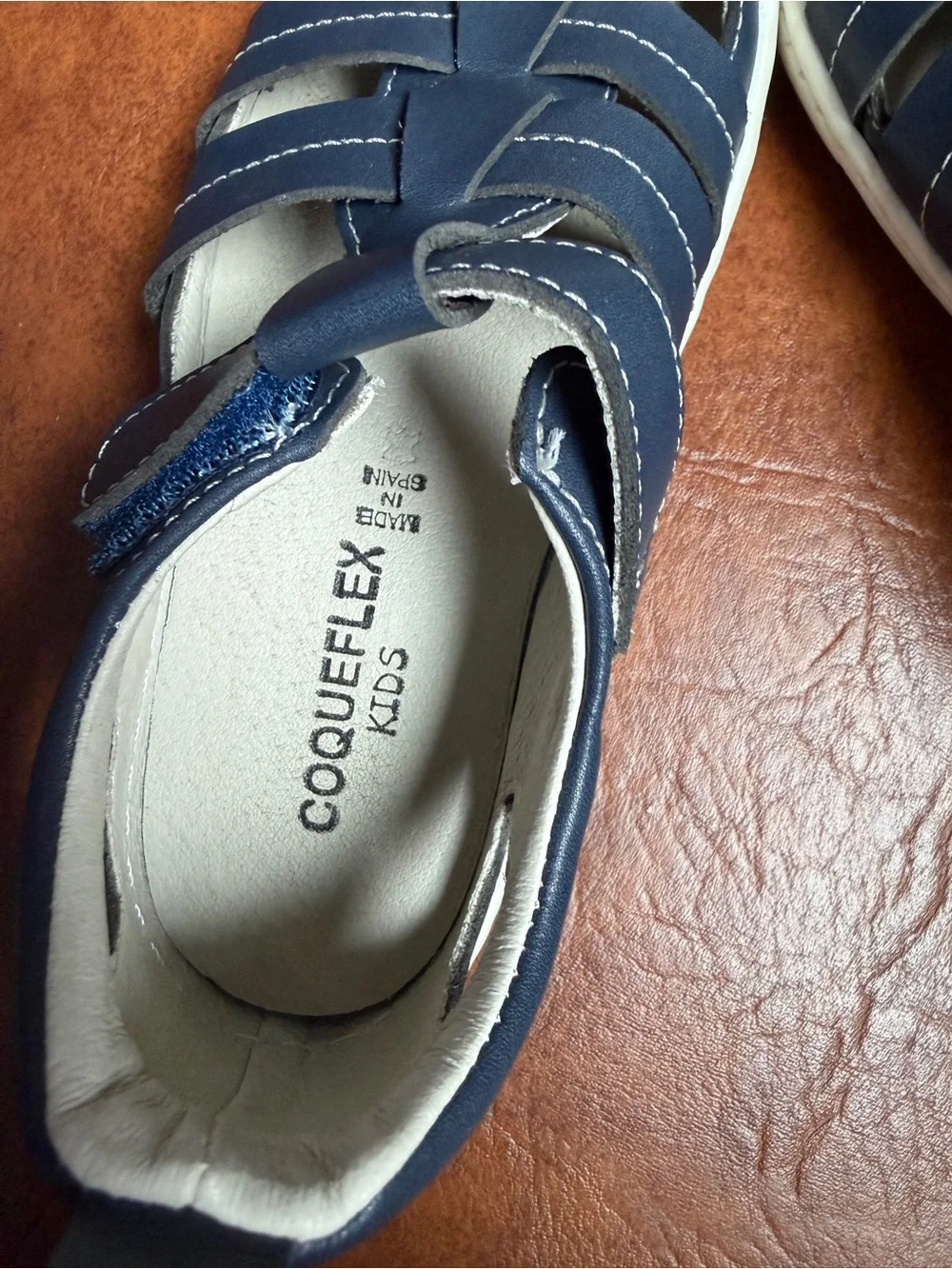 Eco Barefoot Navy Sandalia Blanca Junior from Spain kids size 27 EU